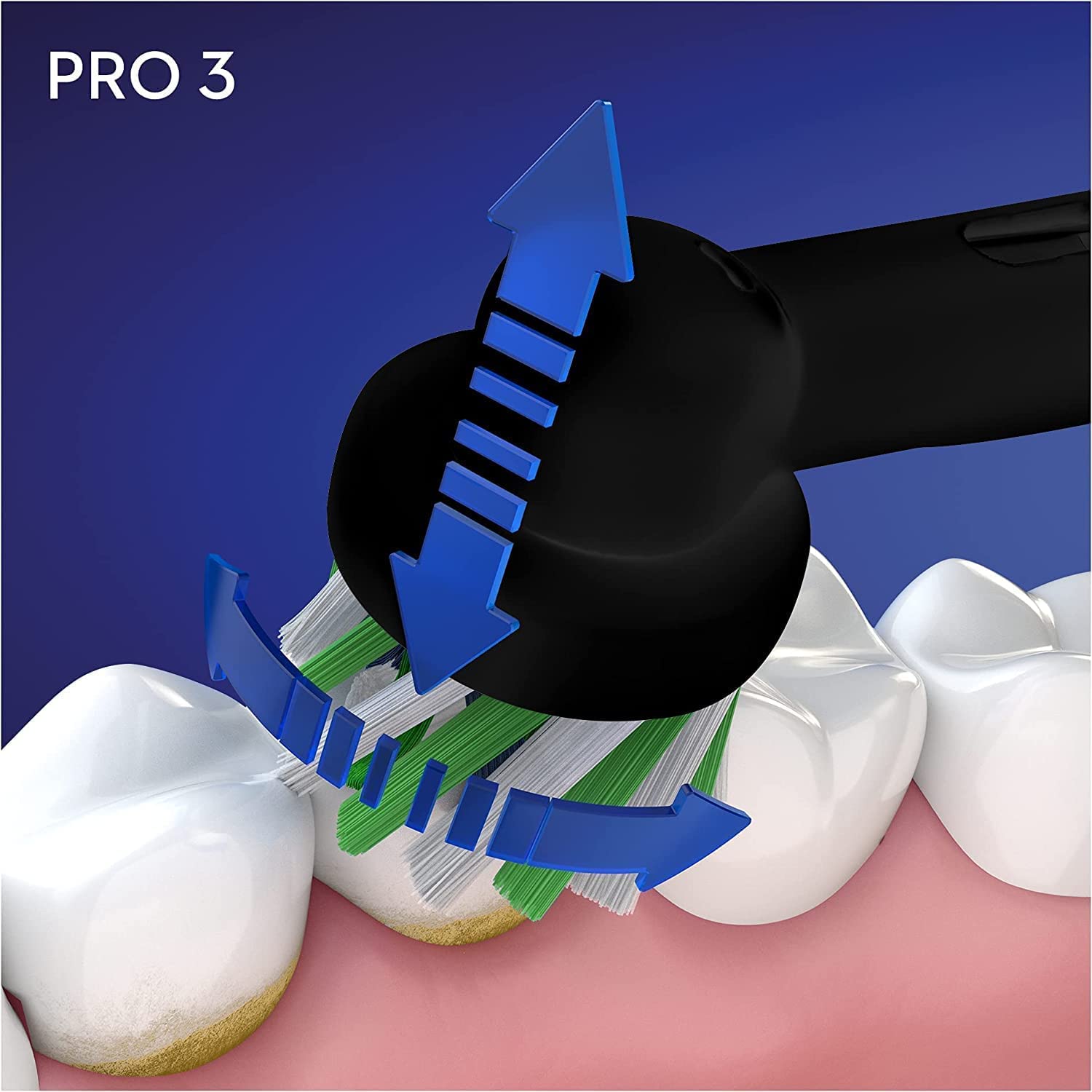 Oral-B PRO 3 Cepillo de Dientes Eléctrico con Mango Recargable y Sensor de Presión, Tecnología Braun y 1 Cabezal de Recambio, 3000 - Negro