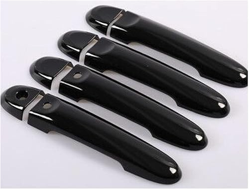 Cubierta para manija de puerta de automóvil para Nissan March Micra K13 2010-2015, cubierta cromada negra para manija de puerta de automóvil