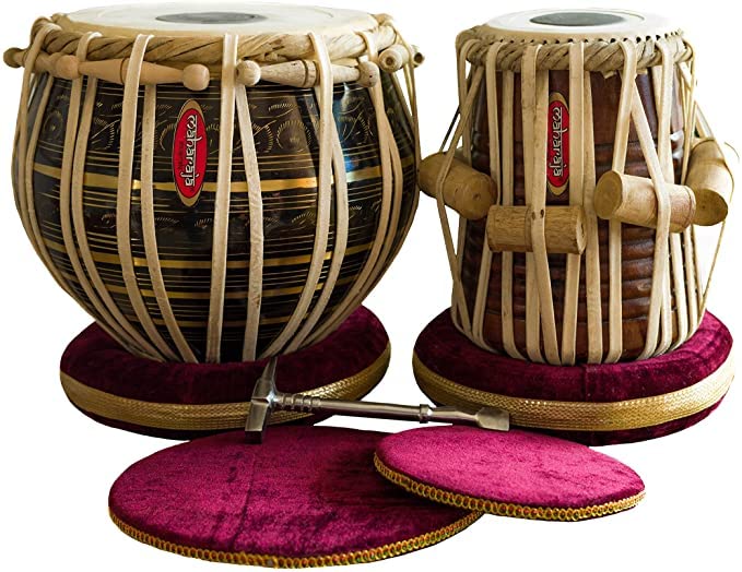 Tabla Bayan en laiton peint en noir avec son livre d'apprentissage et accessoires PDI-EA
