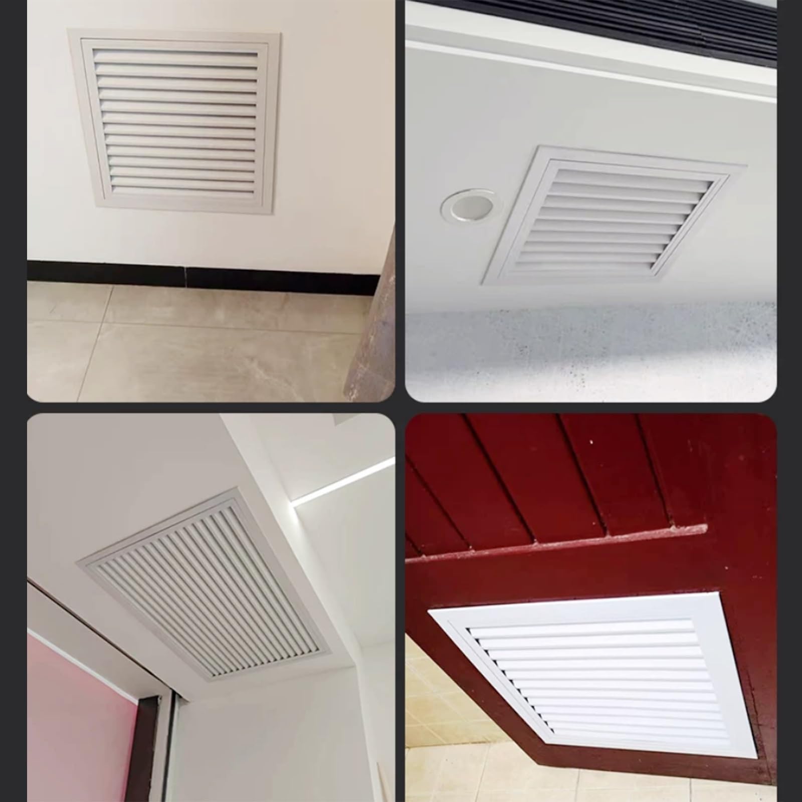 Cubierta de ventilación, rejilla de aire de retorno, cubierta de apertura de pared, registro de pared lateral, para techo, paredes y suelos, color blanco