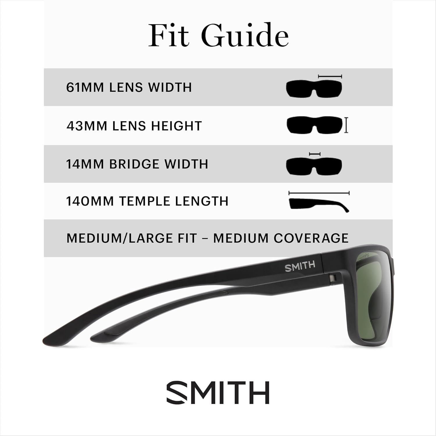SMITH Riptide Sunglasses – Performance Sports Active Sunglasses for Biking, Running & More – For Men & Women – Matte Black + Grey Green ChromaPop Polarized Lenses