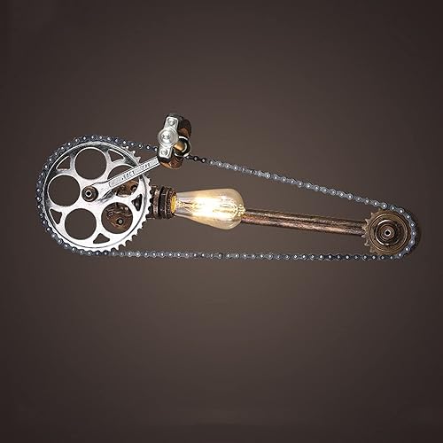 GAIIIA 232in Edición limitada Retro Iron Gear Industrial Vintage Tubo de agua Steampunk Luces de pared Máquina Edad Corridor Aisle Balcón Metal Wall