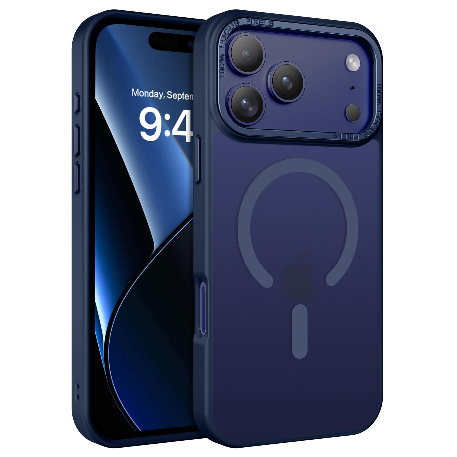 YINLAI Magnetic for iPhone 17 Pro Case, Slim 17 Pro Case [Compatible with Magsafe] Women Men Classic Translucent Matte Anti-Fingerprint Shockproof Protective Case for iPhone 17 Pro 6.3", Navy Blue