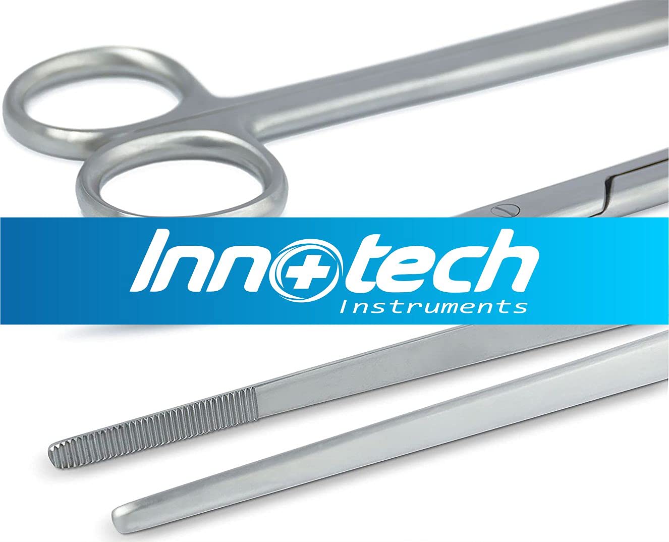 Innotech Kit di pulizia per acquario nero Aquascaping Set completo per terrario Strumenti per la cura in acciaio inossidabile (pinzette per piante, forbici per piante, spatola per ghiaia) (set da 5