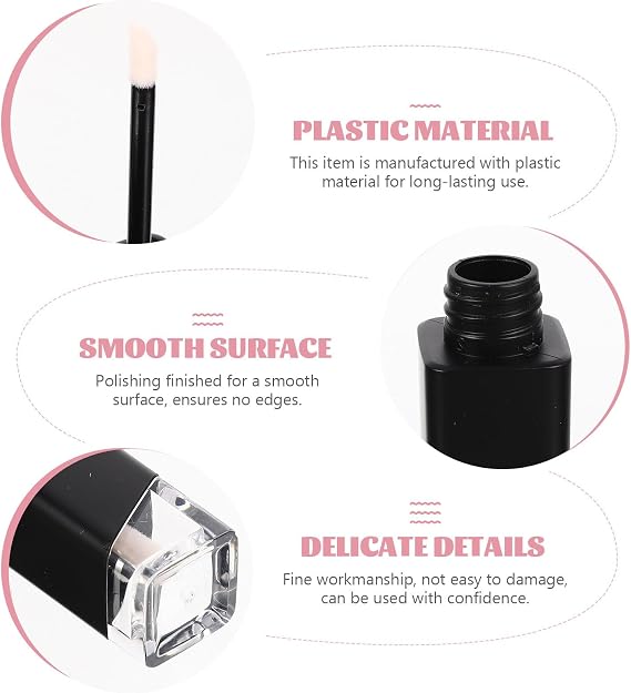KICHOUSE 4pcs Refillable Lip Gloss Tubes 5g Empty Plastic Lip Gloss Bottles Washable Cosmetic Containers for DIY and Gift for Friends