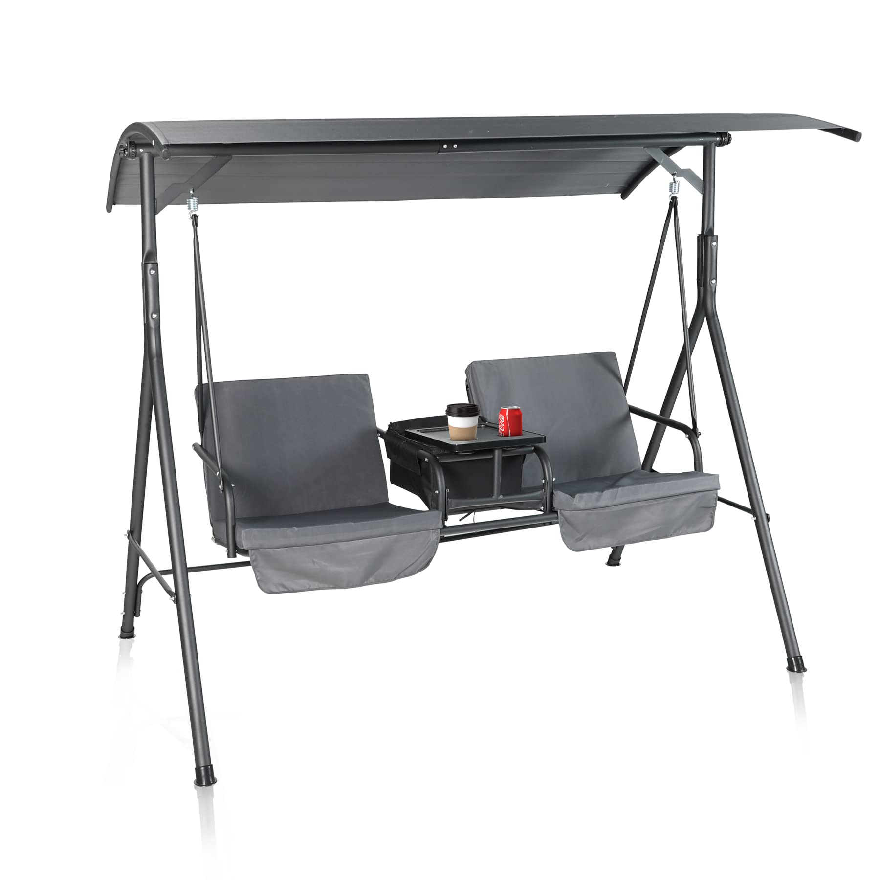 Buy LAZZO 2Seater Outdoor Patio Porch Swing Chair, Adjustable Canopy Hanging Swing Glider Chair