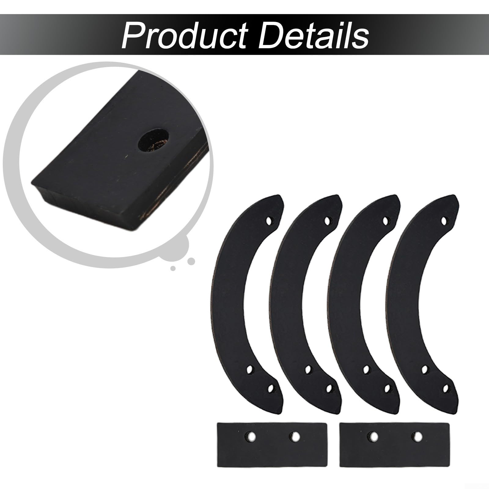 Lot de 6 housses de palettes de souffleuse à neige 06720-V10-030 pour Honda HS520 HS720 Rotary 5536 Egon 73-048 Pelle de rechange en caoutchouc