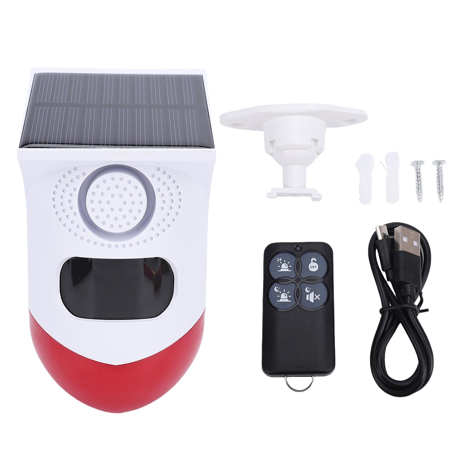 Zunate Alarma Estroboscópica Solar con Sensor de Movimiento, Sonido de 120 DB, Sirena de Seguridad Exterior Impermeable IP67 con Control de Teléfono Inteligente WiFi, Ideal para Granja, Jardín,