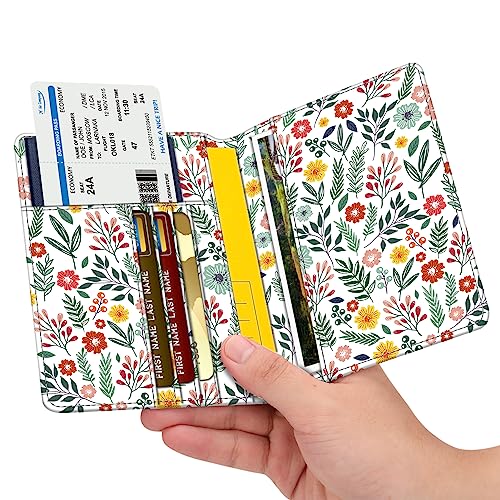 Image of FINTIE Passport Holder, Slim Travel Wallet RFID Blocking Card Case Cover Passport Cover Protector Essentials with Credit Card Slots for Women /Men | Slim