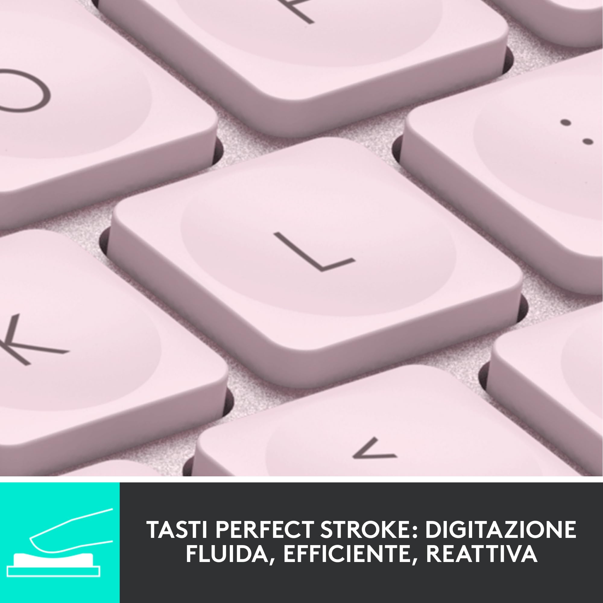Logitech MX Keys Mini Tastiera Illuminata Wireless, Minimal, Compatta, Bluetooth, Retroilluminata, USB-C, Compatibile Con Apple MacOS, IOS, Windows, Linux, Android, In Metallo - Rosa