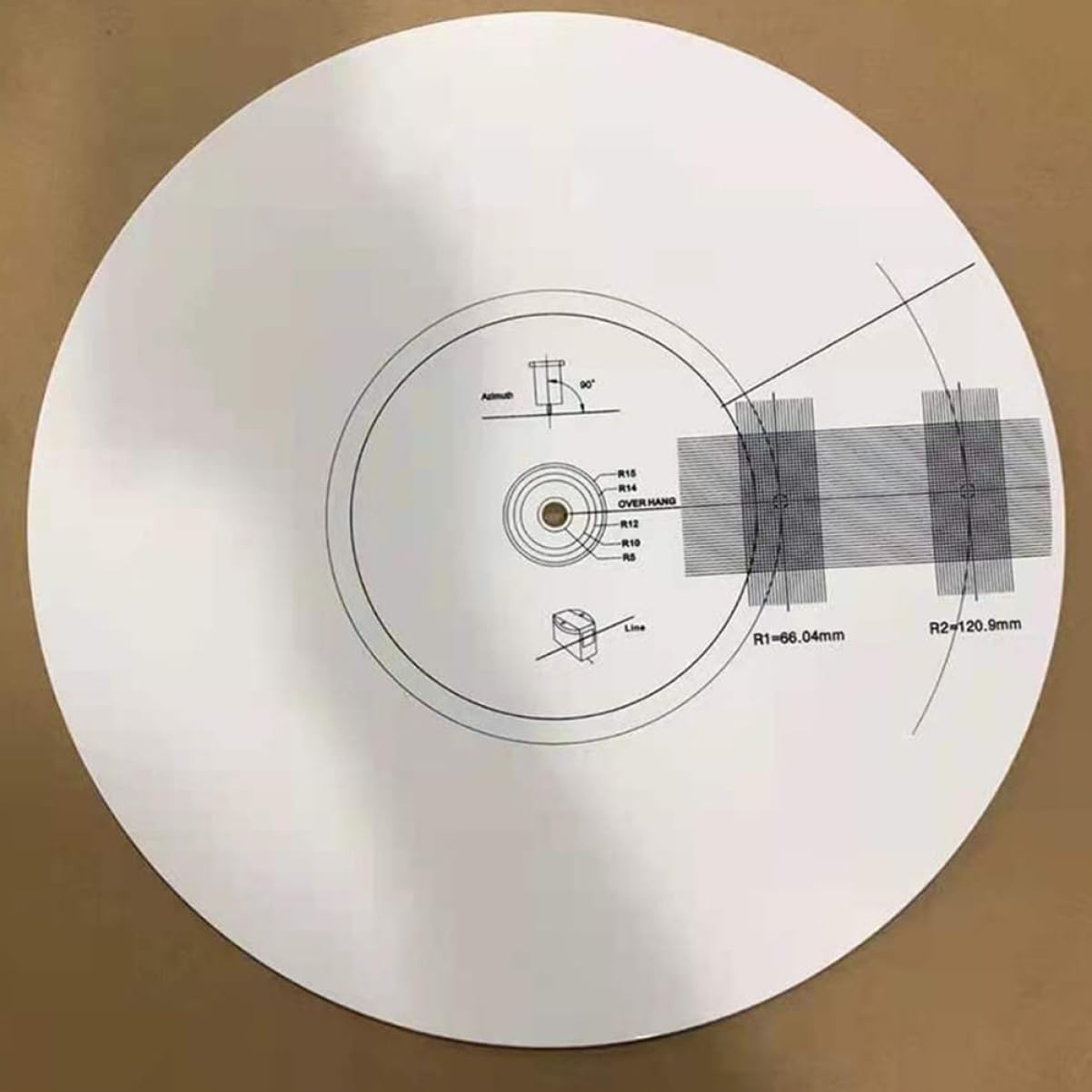 Transportador de Alineación de Alfombrillas de Acrílico para Tocadiscos | Calibración de Alta Precisión, Color Blanco, para Cabezales y Aguja, Obsequio de Inauguración