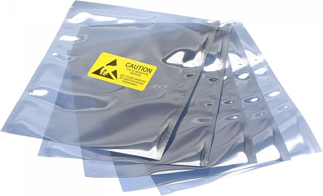 sourcing map Anti Static Bags Shielding Bag 50pcs 6x8inch(15x20cm) Open Top with Labels for Hard Drive HDD SSD