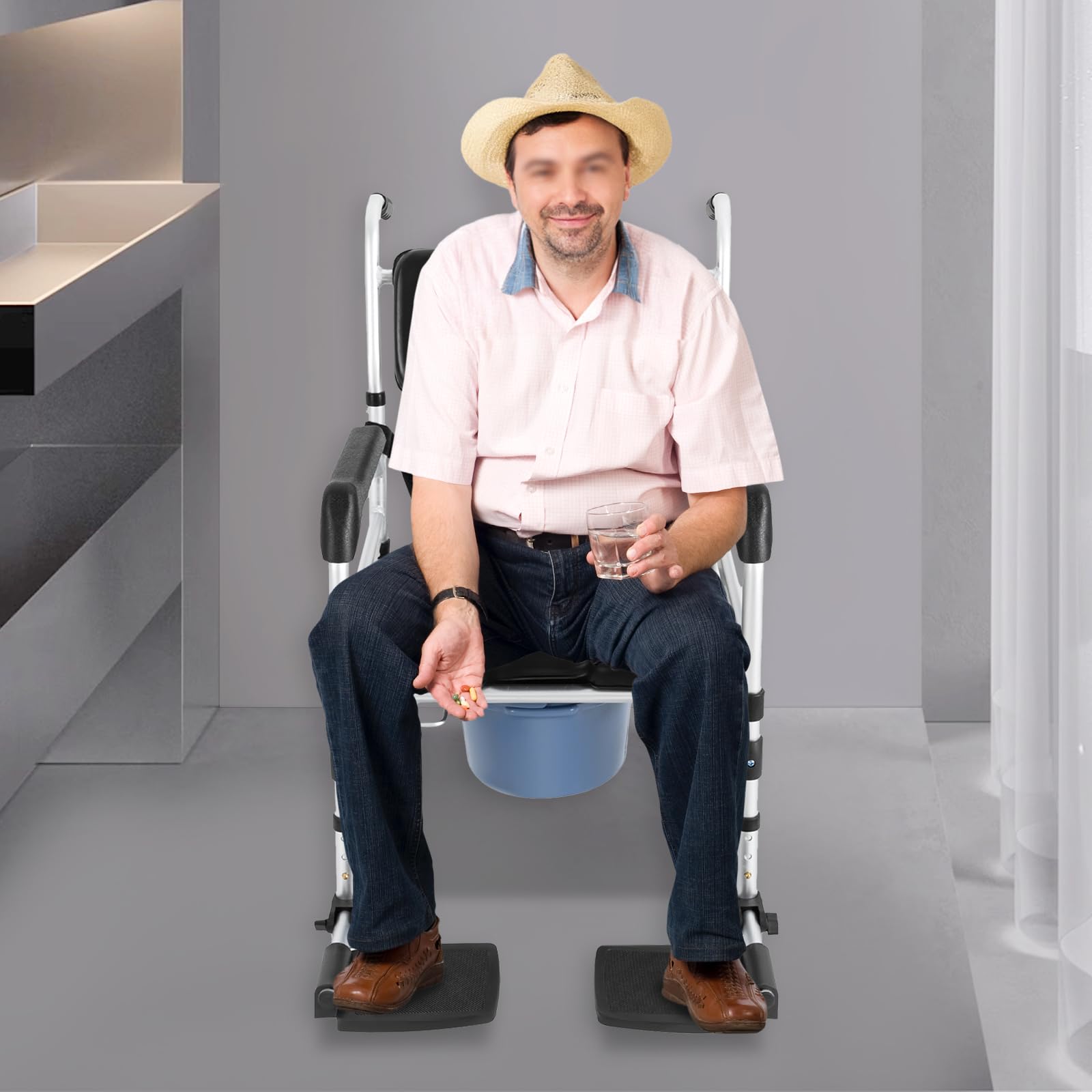Taburete de ducha con respaldo para personas mayores, altura regulable 48-54 cm, taburete de baño de 160 kg, antideslizante, taburete de ducha ligero para personas mayores, discapacitadas, embarazadas