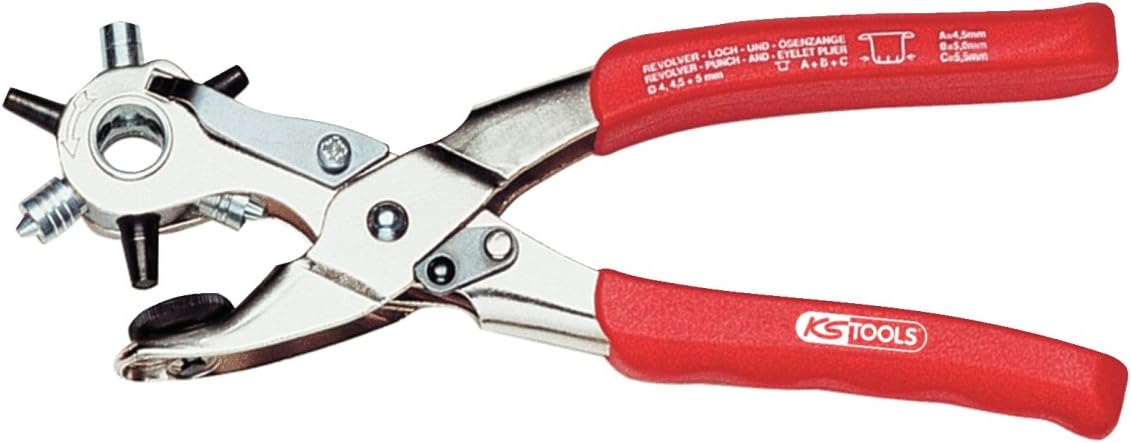 Revolving punch and eyelet pliers, 220mm