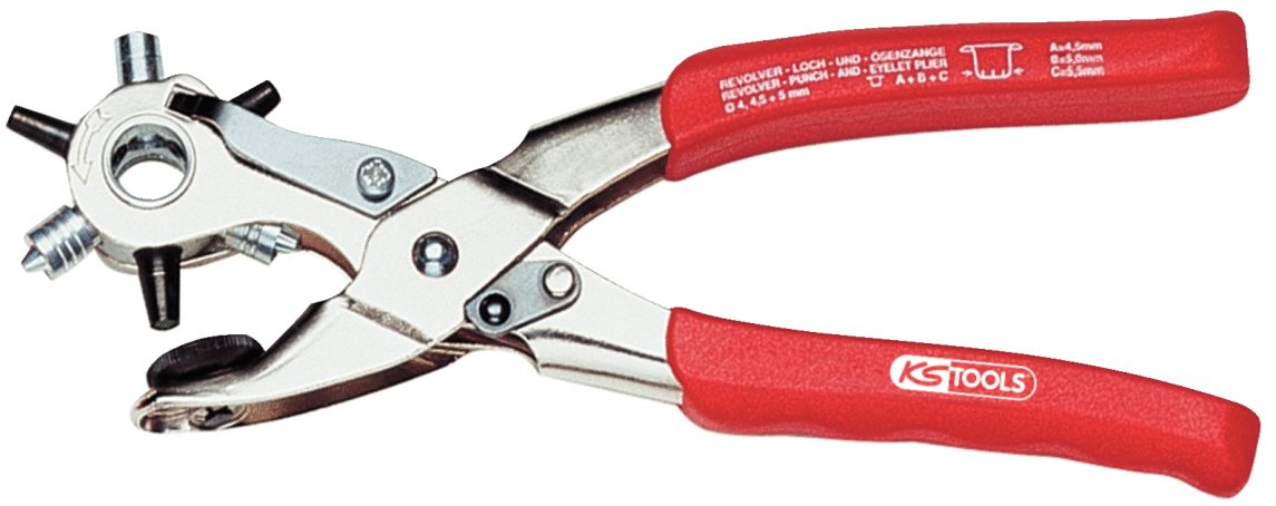 KS Tools 118.0042 Alicate de punzonado y de ojales, 220 mm