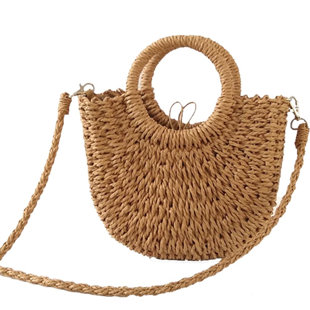 Sac en rotin tissé à la main avec poignée et bandoulière amovible