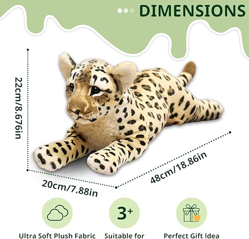 Vista 35 de Cheetah Stuffed Animal Giant Leopard Stuffed Animal Large Realistic Stuffed Cheetah Stuffy Jaguar Plush Toy Birthday for Kids Girls 16