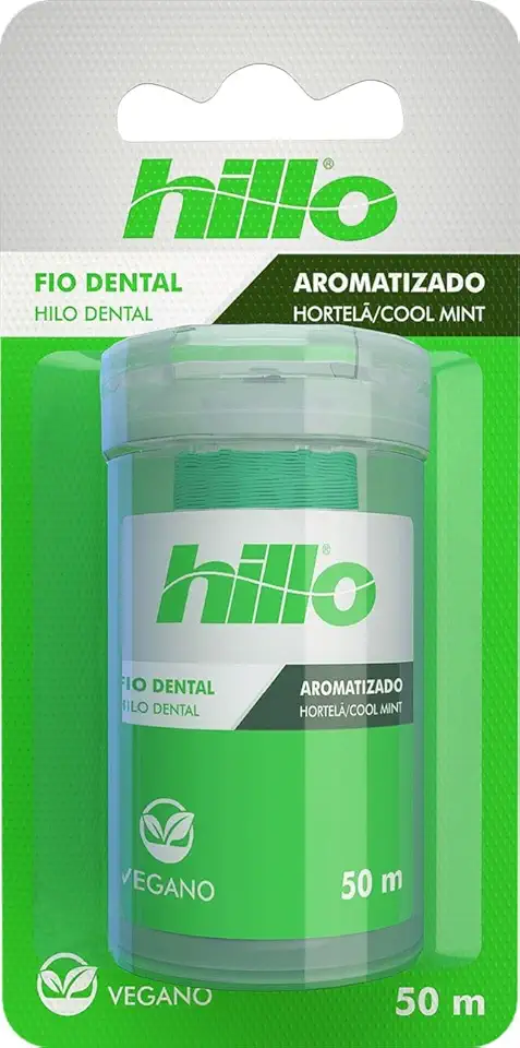 Hillo Fio Dental Vegano 50 Metros Aromatizado Hortelã