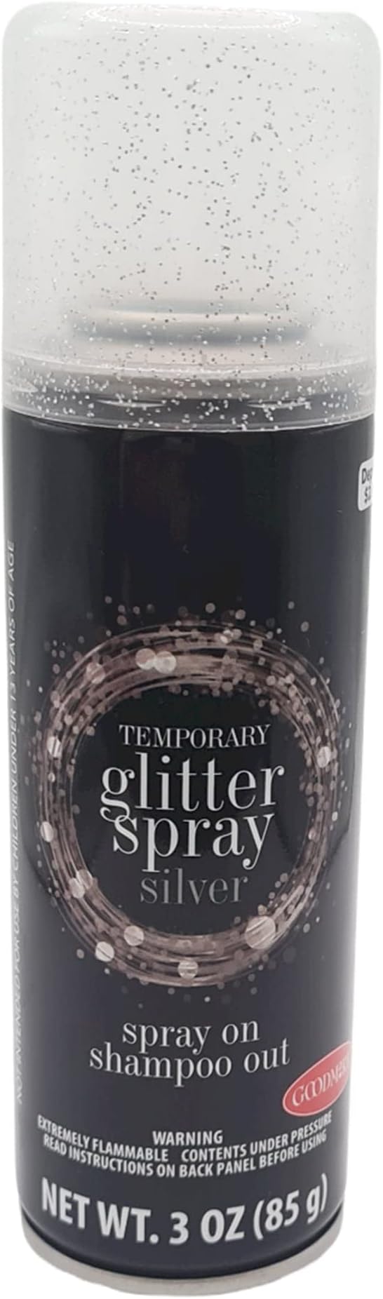SILVER GLITTER Spray on Hair Color 3 oz GoodMark (Silver