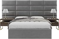 Vista 10 de Vänt - Paneles tapizados de cabecera para montar en la pared, diseño Elizabeth, 120 x 46 pulgadas, configuración de 16 paneles individuales