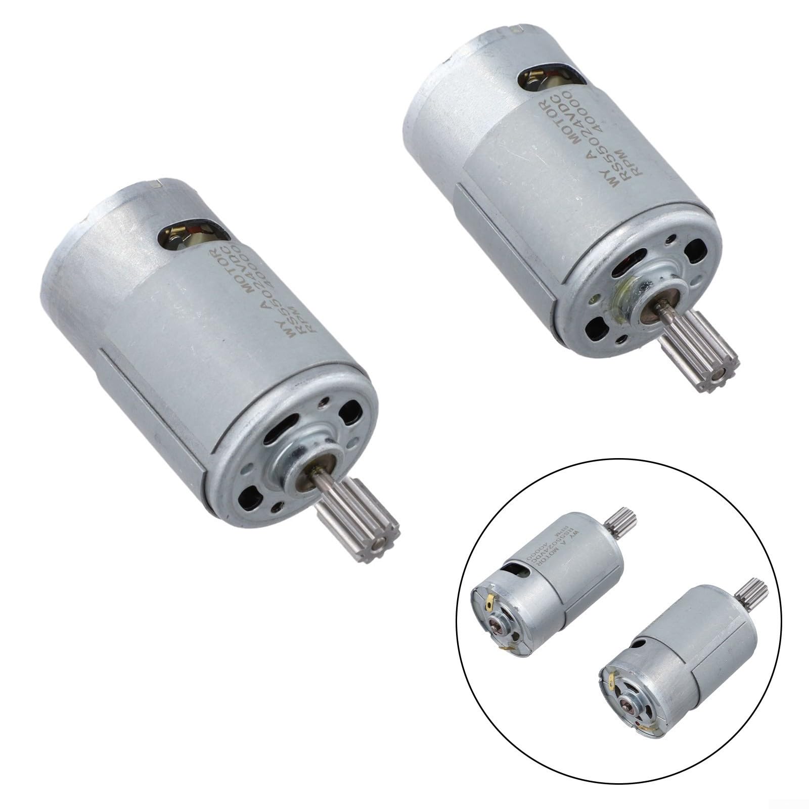 2 pezzi RS550 24V motore elettrico 40000 giri/min, con ingranaggio 10T per bambini Ride On Car, motori di ricambio CC ad alta velocità, per veicoli elettrici per bambini