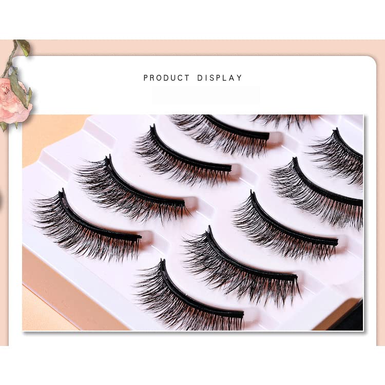 Miniatura 6 de Kit de pestañas magnéticas de 10 pares de pestañas magnéticas falsas, cortas y pequeñas, delineador magnético con cepillo suave y delineador de ojos