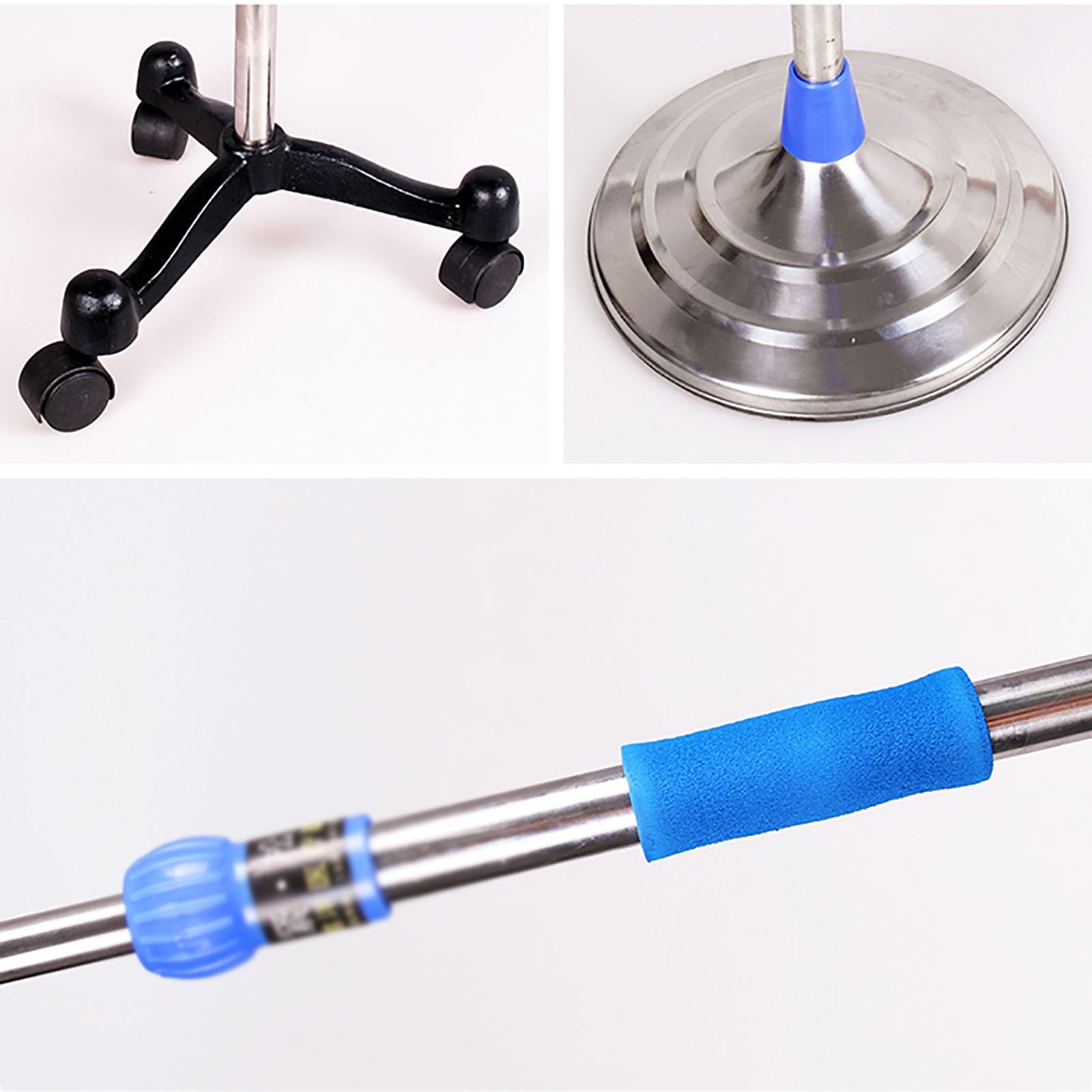 Asta per Flebo, Porta Flebo, Aste Portaflebo in Acciaio Inossidabile Supporto per Sacca Portaflebo Portatile con 2 Ganci per Ospedale e Casa, Altezza Regolabile (3 Ganci, 4 Ganci) (Size : B)