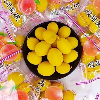 Sweet and Sour Crunchy Peaches, Sweet and Sour Peach 95g/Bag Sweet and Sour/Crispy/Nostalgic Flavor Chinese Snack, Chinese Light Snack, Small Peaches, Fruit Snack, Snack, Dried Fruit, Large Yellow