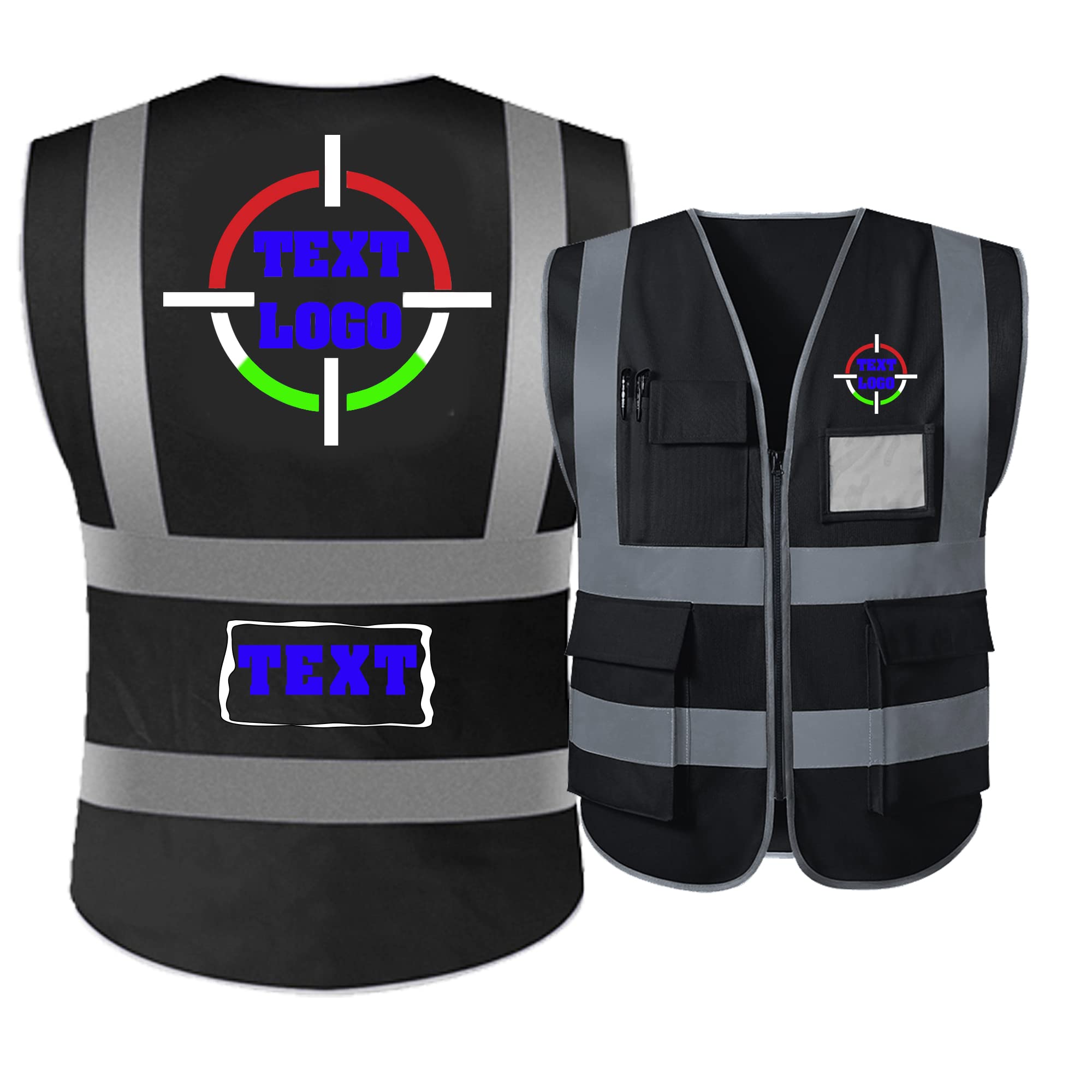 SSYCWRSV Personalized High Reflective Safety Vest Custom Hi Vis Safety Vest Men Women Construction Workwear Security Vest