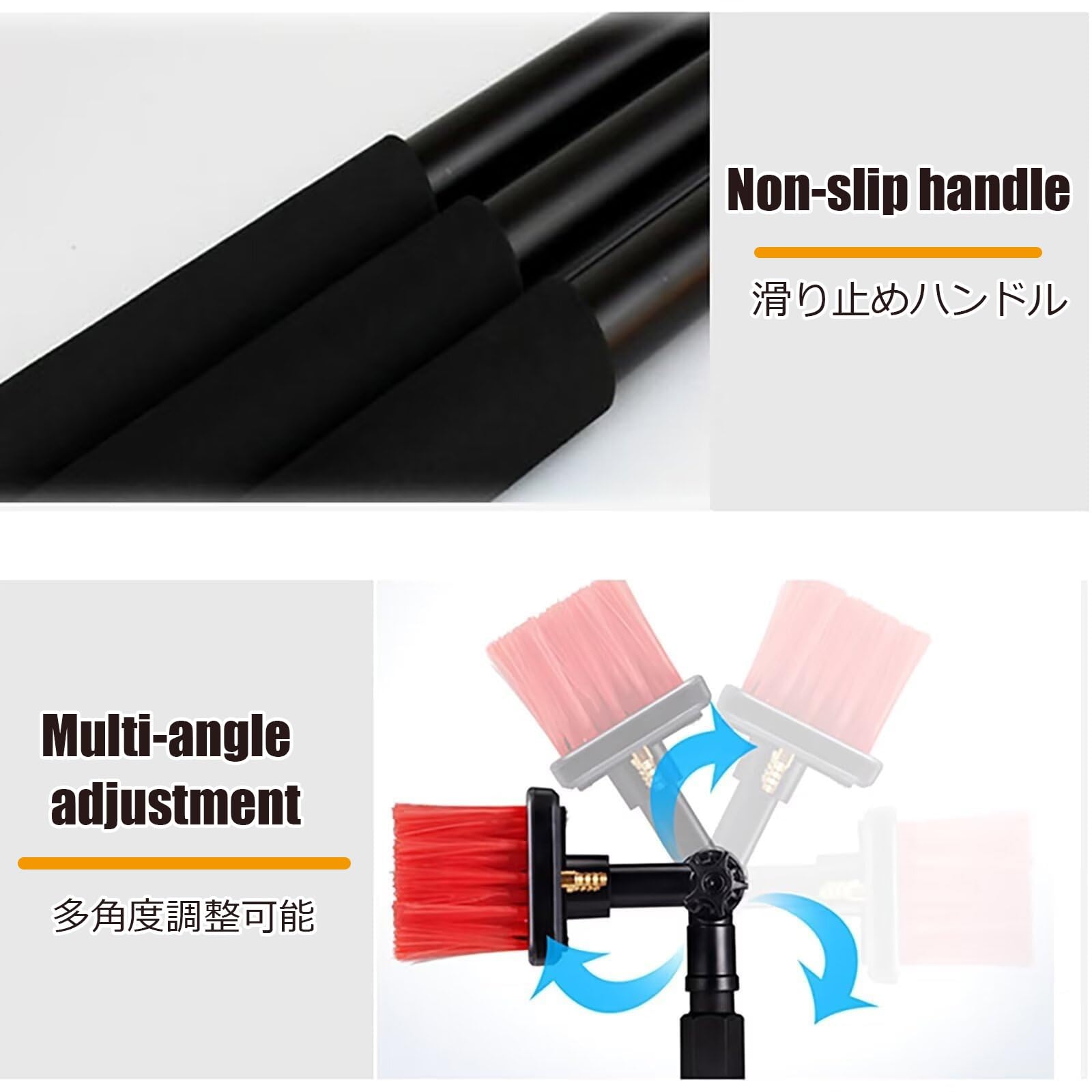 Kit de cepillo de limpieza de alto alcance de 35 cm, cepillo extensible con mango de 12 m para paneles solares, terrazas, techos y zonas difíciles, limpieza eficiente