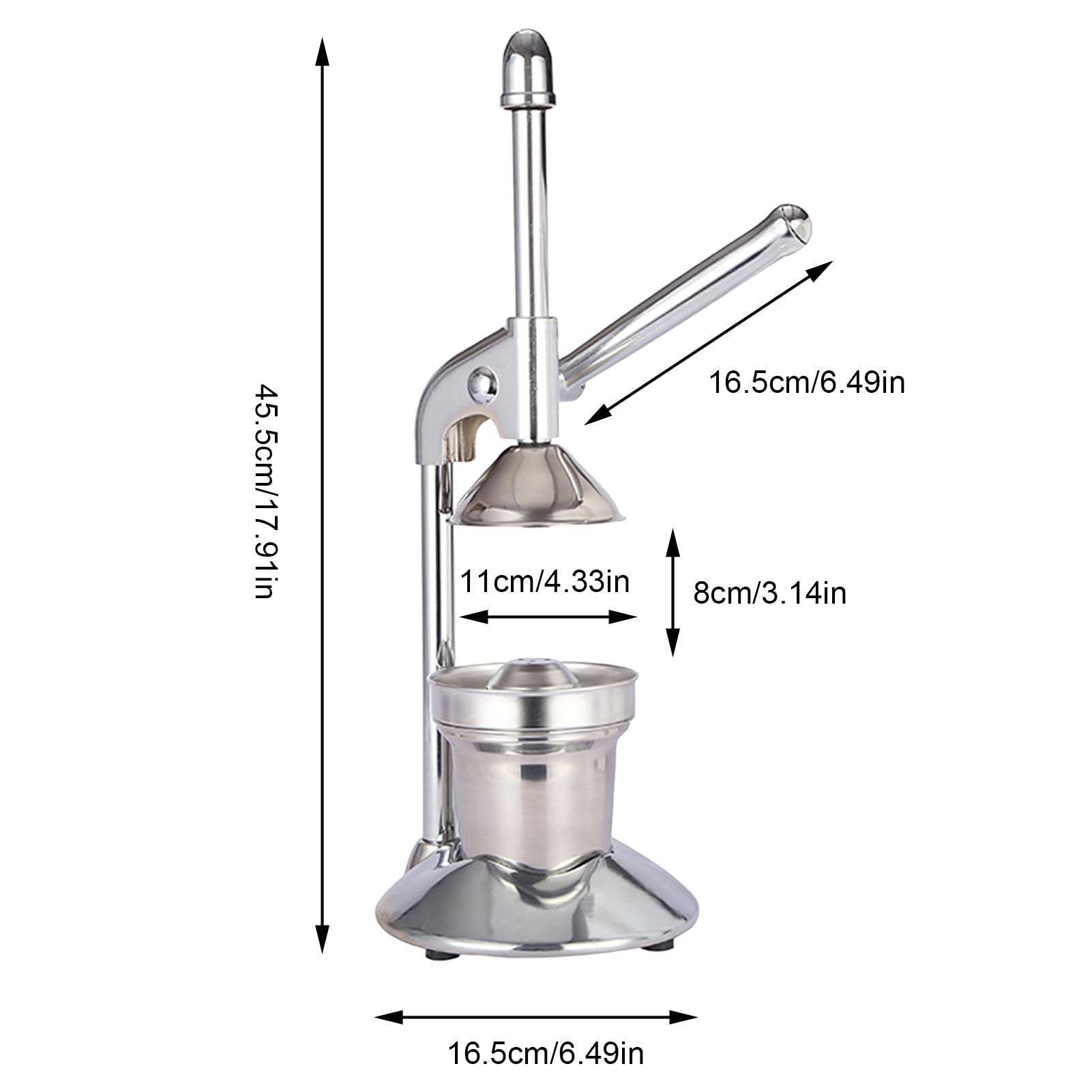 Estrattore di succo Manuale,Pressa a mano - Pesante professionale,Spremiagrumi manuale e spremiagrumi in acciaio inossidabile per succo di agrumi, arancia-limone e