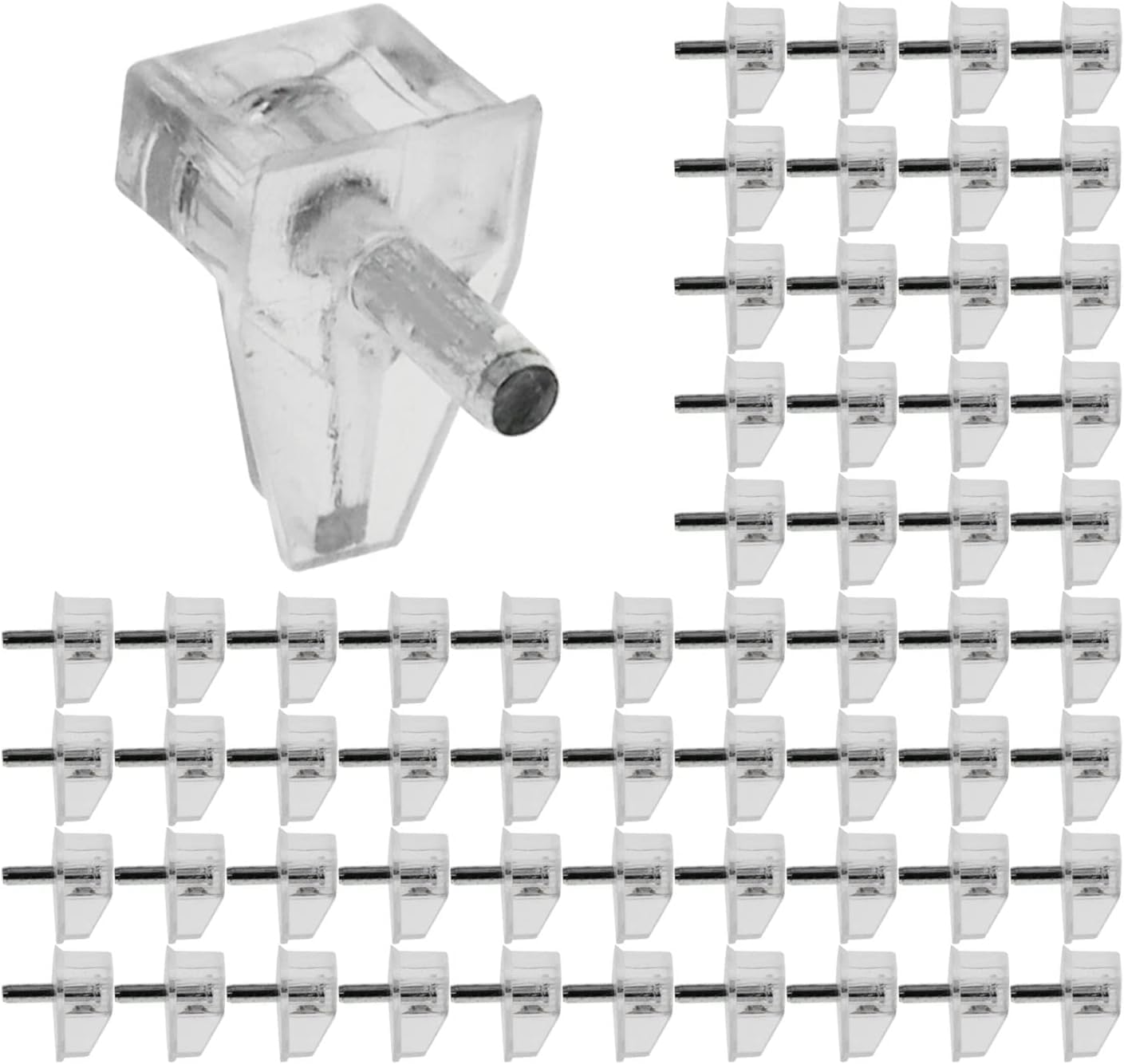 Matsoony White Shelf Support Pegs - 40Pcs 5Mm Clear Cabinet Shelf Support, Push-In Shelf Supports, Durable Shelf Holder Pins For Kitchen Cupboard Wardrobe