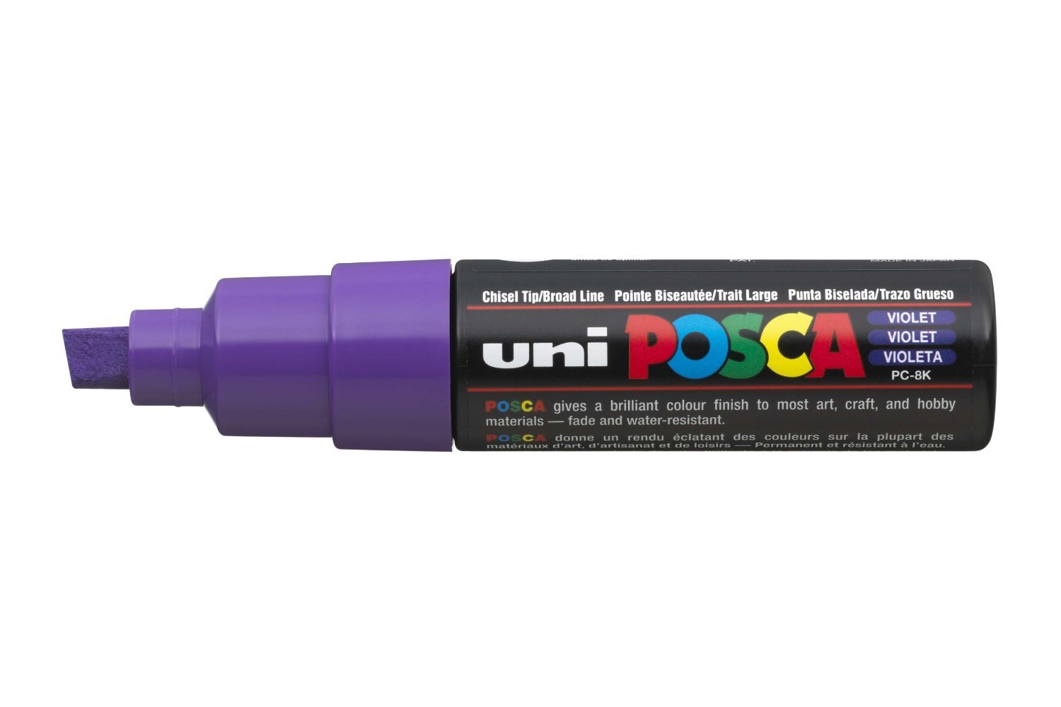Uni-ball Posca PC-8K - Pennarello con punta larga a scalpello, confezione da 6, colore: Viola