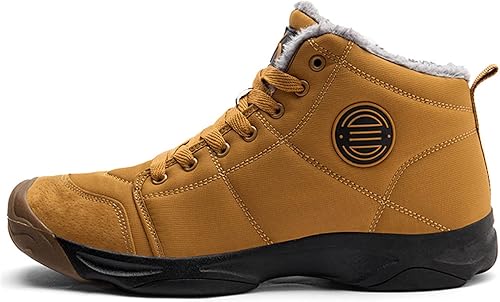 Miniatura 2 de Azooken Botas de nieve de invierno para hombre, resistentes al agua, con forro de piel, antideslizantes, informales, cómodas, botas de senderismo