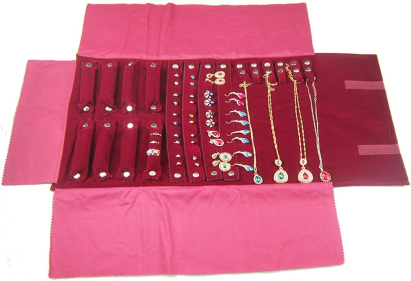 Jewelry Storage Roll Jewelry Case Roll Bag for Necklace Bracelet Earrings Rings Organizer for Travel