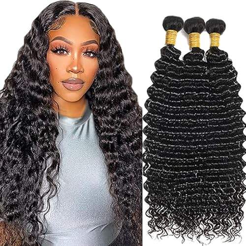 Extensions de cheveux naturels non traités Aiplianfis, luxe et vagues 1B