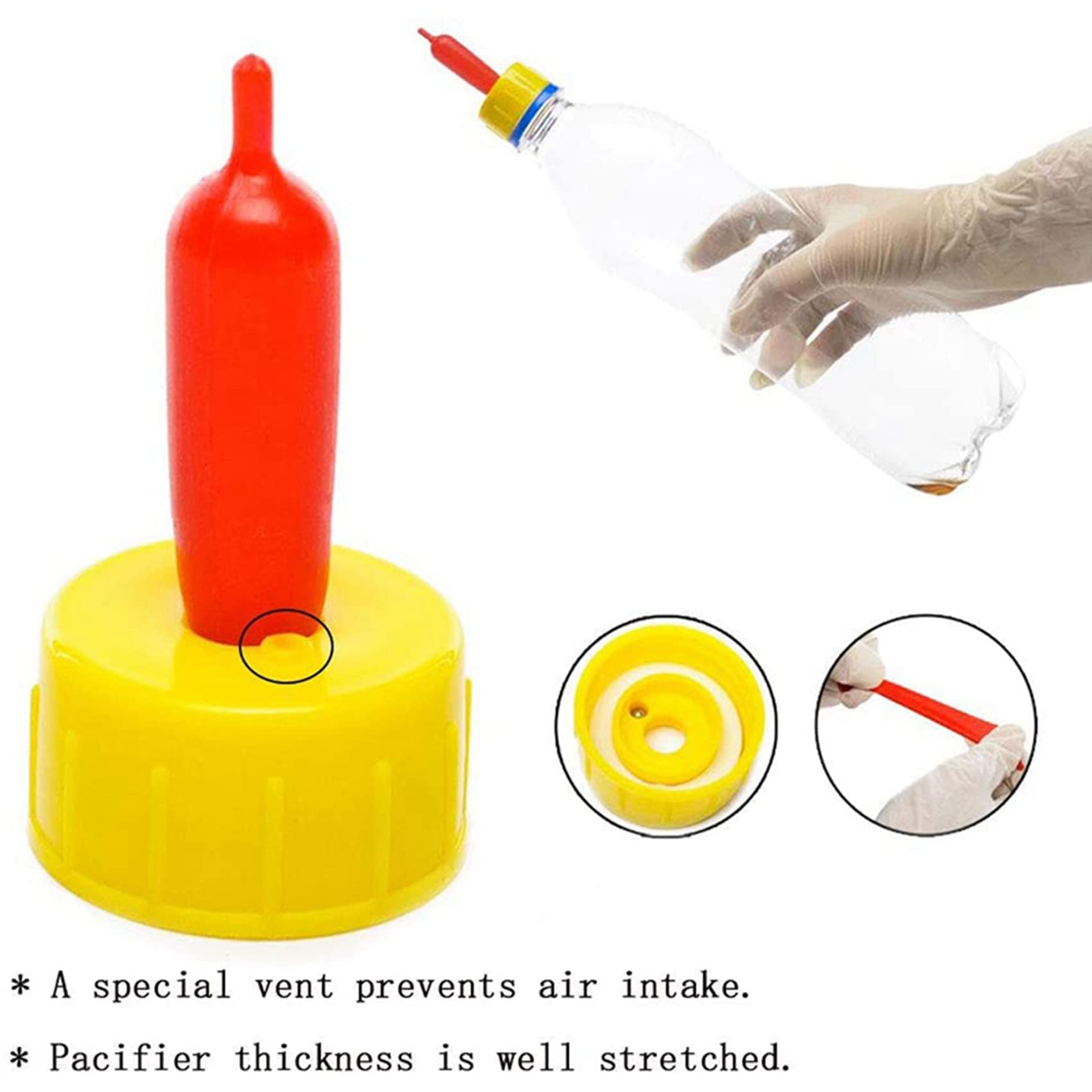 200 Piezas Serie Cordero Especial Pezón Bebedor de Leche de Cabra Bebida Pezón Látex Pezón Flexible Alimentación Huérfano Cordero Perro Ternera