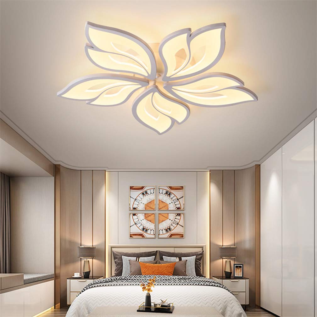Lanekd Lámpara de salón LED, lámpara de techo regulable, lámpara de dormitorio, lámpara de pasillo con mando a distancia, diseño moderno de flores, lámpara decorativa para comedor (70 x 6 cm)