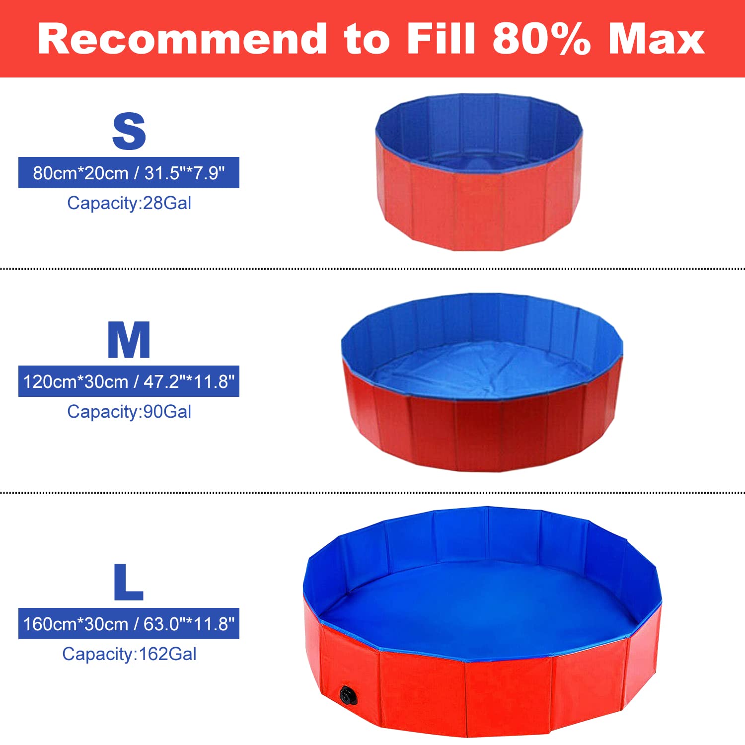 Baignoire pour Chien et Chat Piscine Pliable Portable pour Animal Compagnie Bassin Patageuoire en PVC Fond Antidérapant avec Vidange Latérale