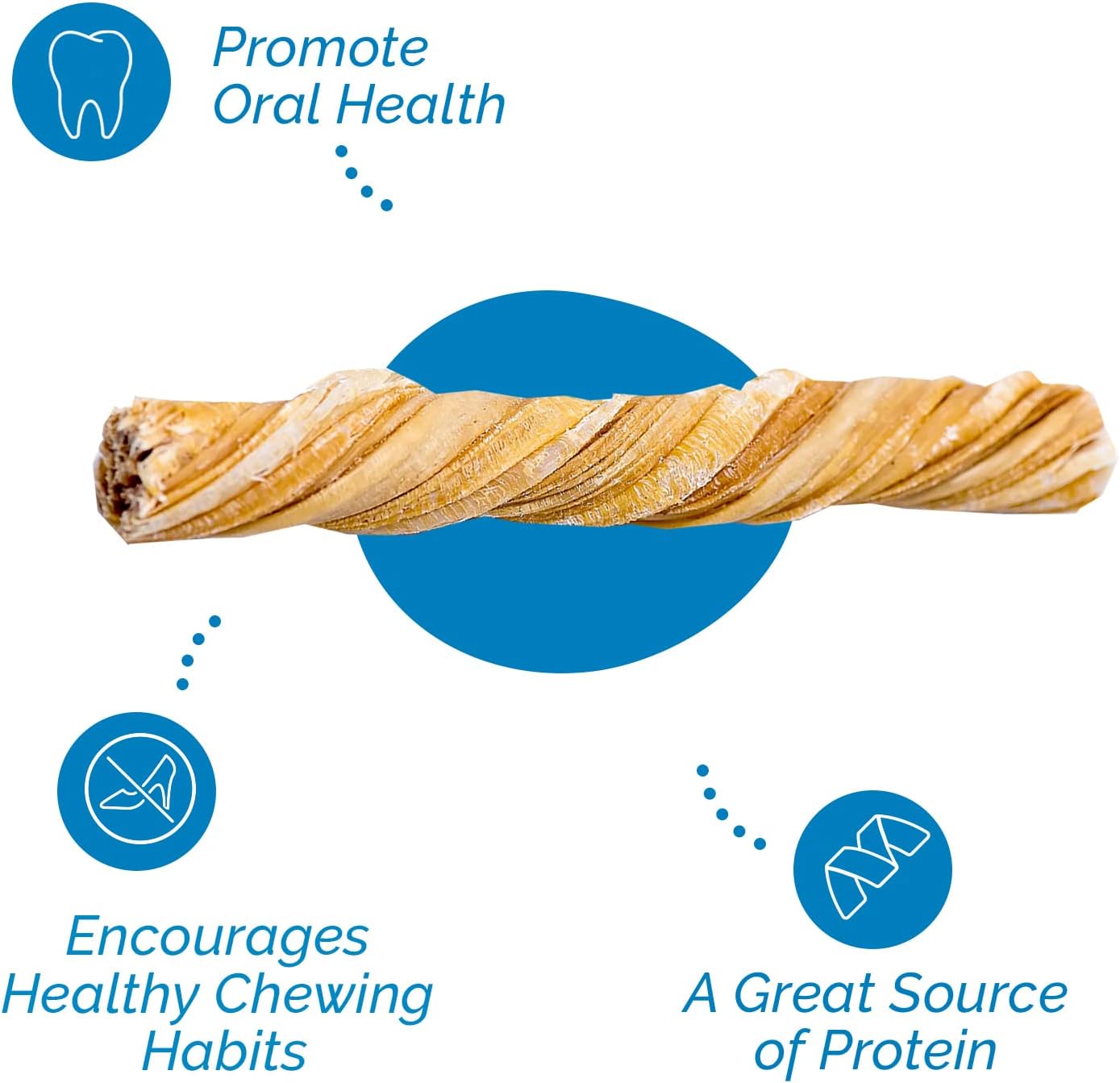 Beef Tripe Sticks for Dogs (6" - 25 Count) All Natural Dog Treats from Free Range, Grass Fed Beef Dog Chews Safe & Easily Digestible – Lasting Twist Sticks - Great for Puppies & Senior Dogs