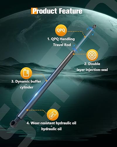 Vista 1067 de SCITOO PM1017 - Soportes de elevación de 17.8 pulgadas para Hyundai Santa Fe 2007-2012 trasero izquierdo y derecho Liftgate Shock Struts 2pcs