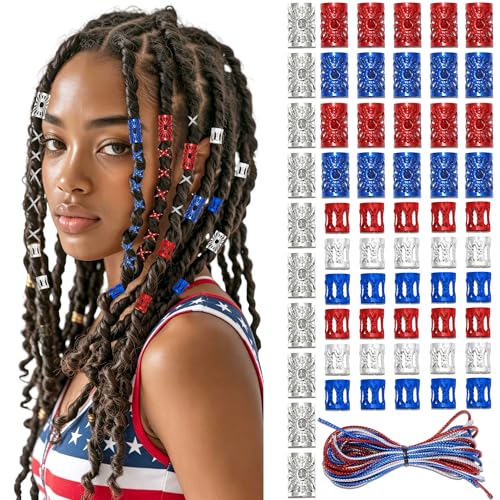 Accesorios para el cabello pinzas y aros color azul, rojo y plateado miniatura 1