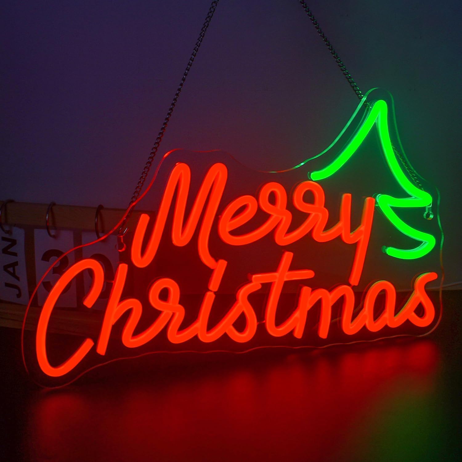 Amazon.co.jp: メリークリスマスネオンサイン 調光可能Led壁飾りネオン
