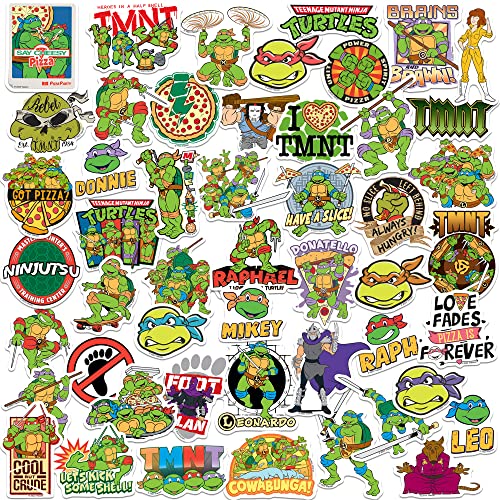 TMNT Teenage Mutant Ninja Turtles 50CT Sticker Pack Large Deluxe Stickers Variety Pack - Laptop Water Bottle Scrapbooking Tablet Skateboard Indoor/Outdoor - Set of 50