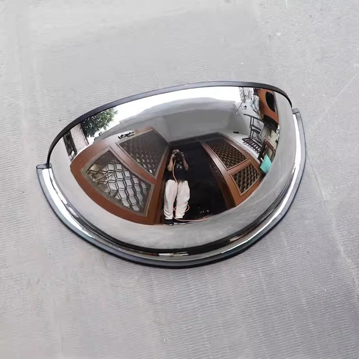 Espejo de seguridad convexo con reflector esférico y montaje en pared, espejo acrílico semicúpula de alta durabilidad para monitoreo de supermercado, oficina, almacén, 1/2 esférico, 60 cm/24 pulgadas