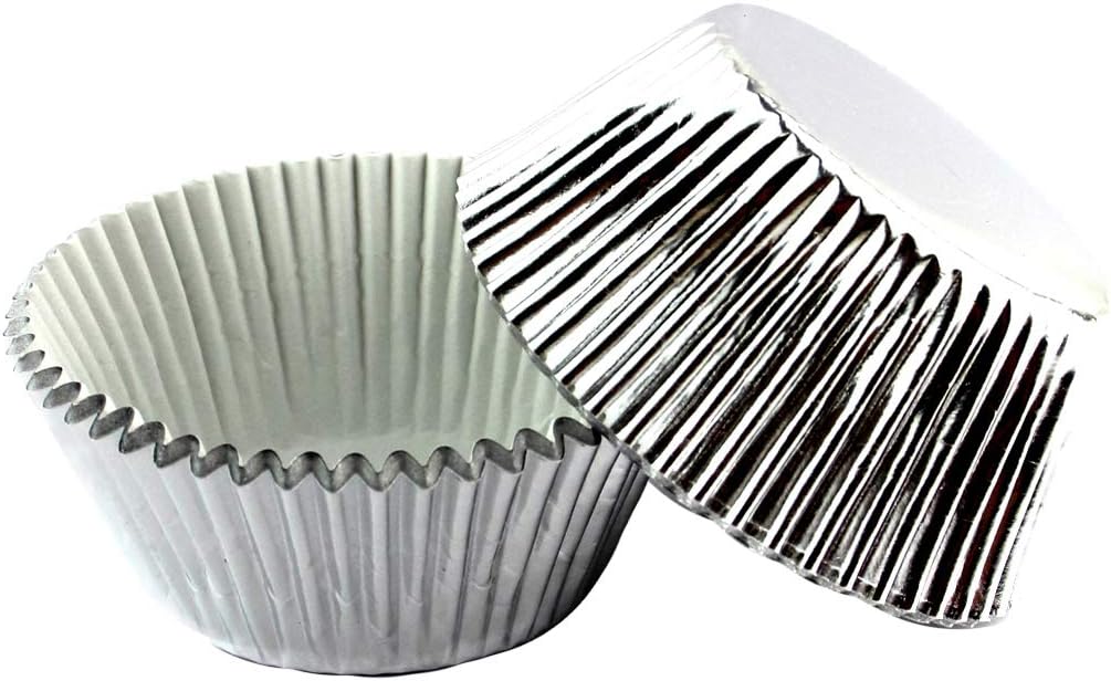 Foil Baking Cups Cupcake Muffin Liners Standard Sized, 200 Count (Sliver)