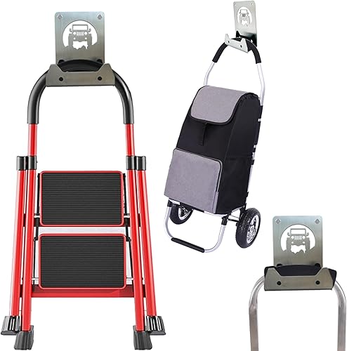 Miniatura 5 de Soporte de colgador de puerta resistente para pared de garaje, gancho de utilidad resistente para almacenamiento de escalera de montaje en pared.