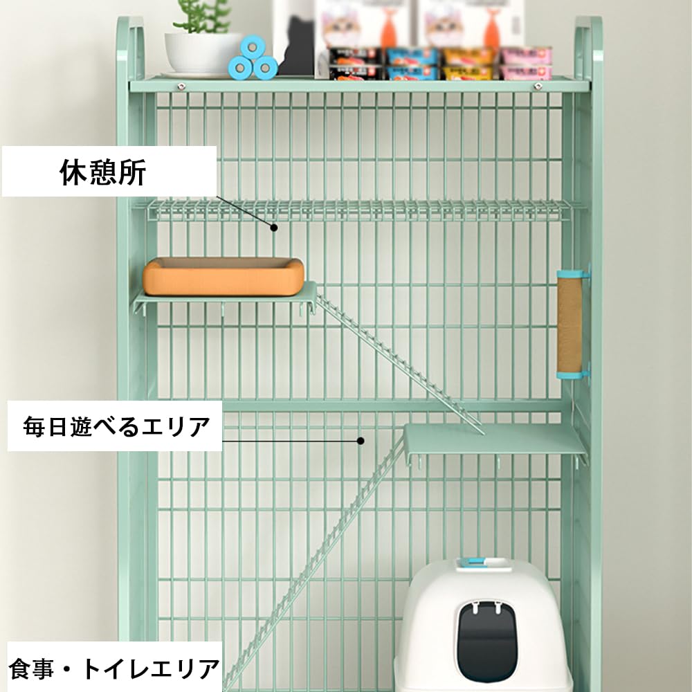 Amazon | キャットケージ 大型 2 段 多段式 猫ハウス 多頭飼い対応