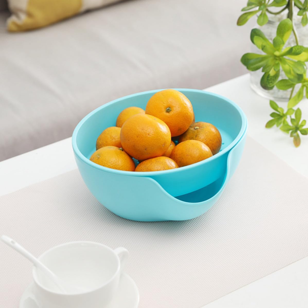 SEWACC Double Dish Nut Bowl Plastic Serving Bowl with Removable Dish