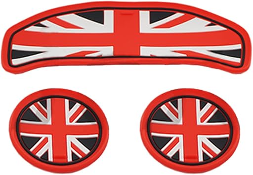 Mini F54 Car Cup Coaster, 3PCS Universal Non-Slip Cup Holders Embedded in Ornaments Coaster for Mini Cooper Clubman F54Union Jack Red/Black